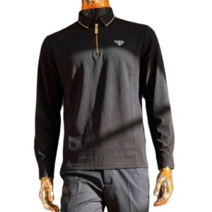 Black Long Sleeved Polo T-shirt
